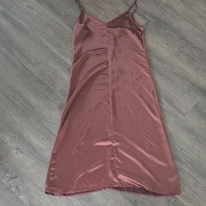 H&M Satin Slip Dress in Burgundy